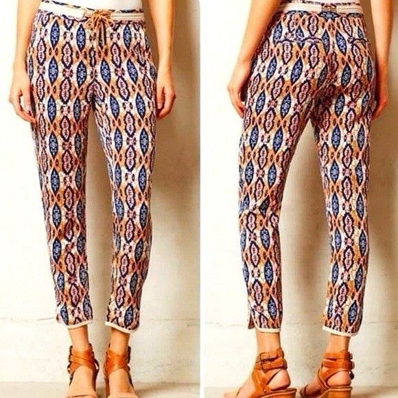 Anthropologie Pilcro and the Letterpress Size 30 Paz Ikat Joggers Pants Rayon - Picture 16 of 16